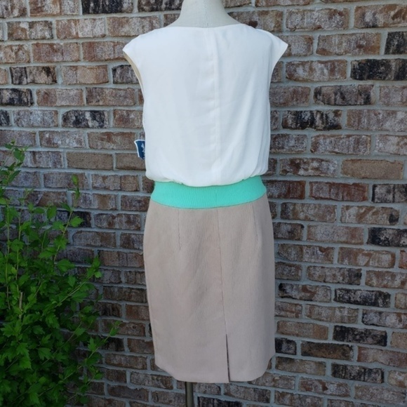 NEW Anne Klein Color Block Cowl Neck Dress 8 - Picture 2 of 5
